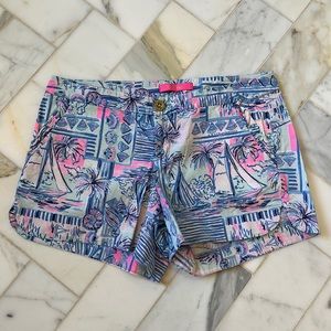 Lilly Pulitzer Adie Ruffle Pocket Short in Whisper Blue Yeah Buoy 4